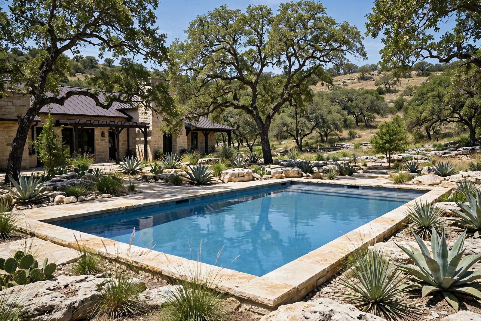 Swimming pool at a home in Spring Branch, TX
